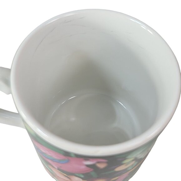 2/$15 Vitromaster Jungle Rain Forest Floral Mug Parrot Handle Zipkin 1993 VTG - Picture 11 of 12